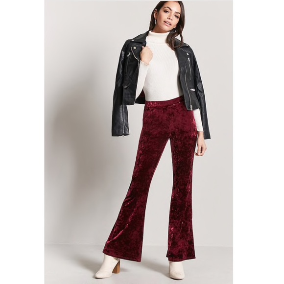 velvet flare leggings